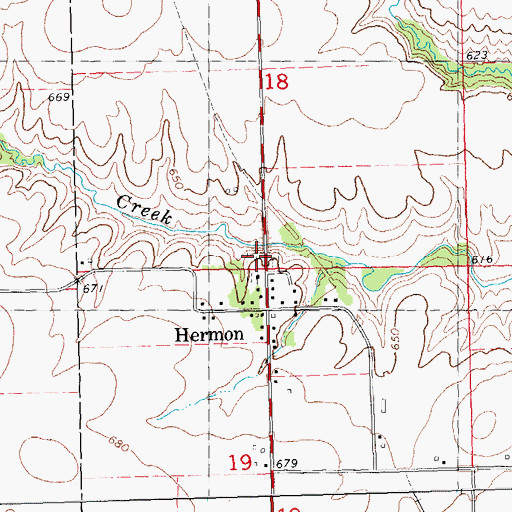 Topographic Map of Hermon Christian Cemetery, IL