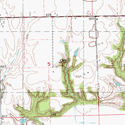 Topographic Map of Housh Cemetery, IL