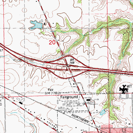 Topographic Map of Interchange 51, IL