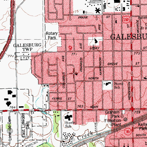 Topographic Map of Reorganized Church of Jesus Christ of Latter Day Saints, IL
