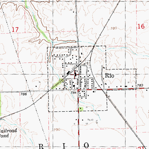 Topographic Map of Rio Elementary School, IL