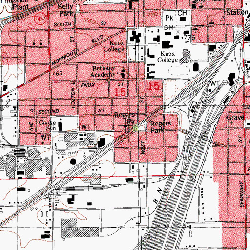 Topographic Map of Saint Patricks Roman Catholic Church, IL
