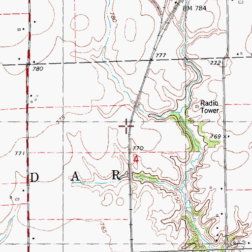 Topographic Map of Saluda Station (historical), IL