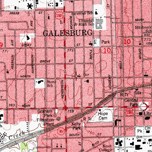 Topographic Map of Temple Sholom, IL