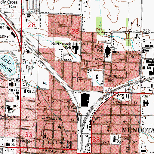 Topographic Map of Advent Christian Church, IL