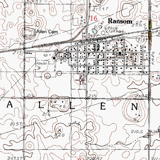 Topographic Map of Allen Township Community Consolidated School, IL