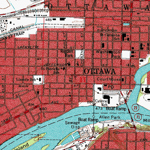 Topographic Map of Bethel Lutheran Church, IL