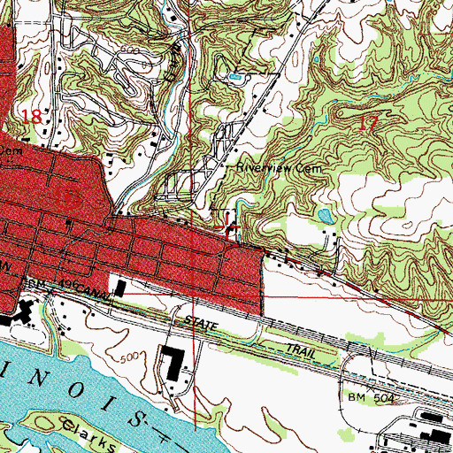Topographic Map of Church of the Nazarene, IL