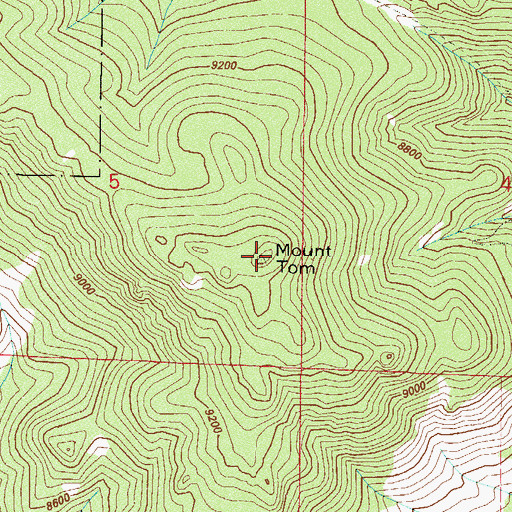 Topographic Map of Mount Tom, CO