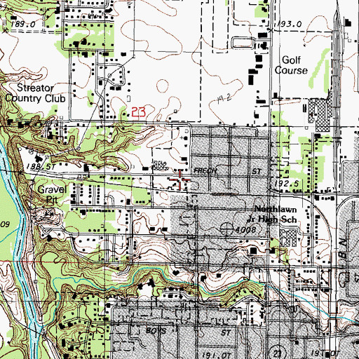Topographic Map of Delbert Egan Housing Project, IL