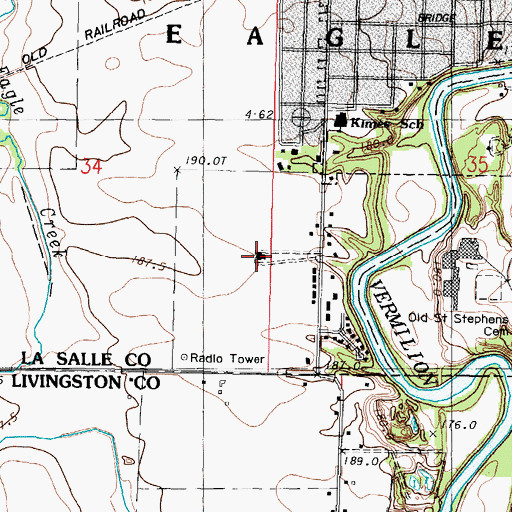 Topographic Map of Engle Lane Theater, IL