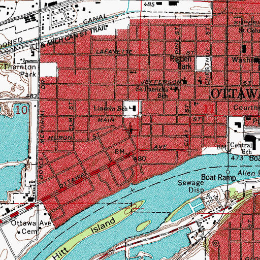 Topographic Map of Evangelical United Methodist Church, IL