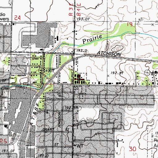 Topographic Map of Evans Heights Housing Project, IL