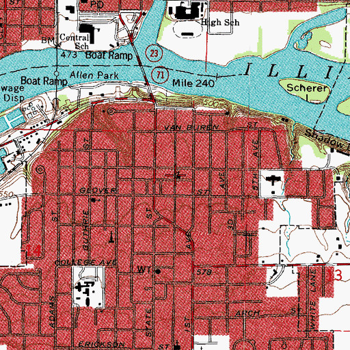 Topographic Map of Faith Bible Bapist Church, IL