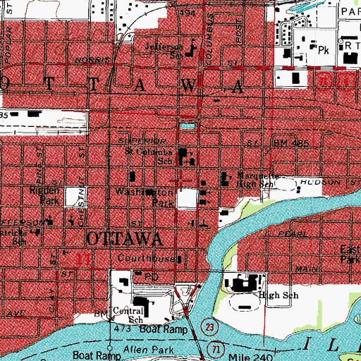 Topographic Map of First Church of Christ Scientist, IL