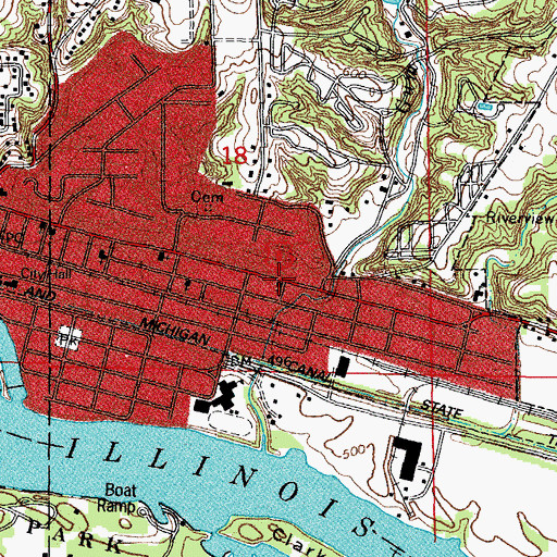 Topographic Map of First Church of God, IL