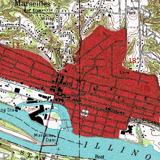 Topographic Map of First Congregational Church, IL