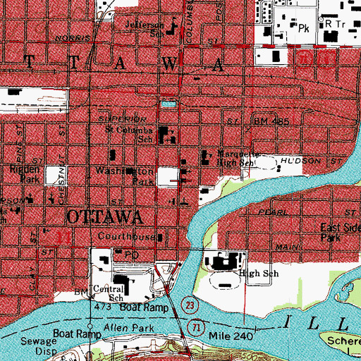 Topographic Map of First Congregational Church, IL
