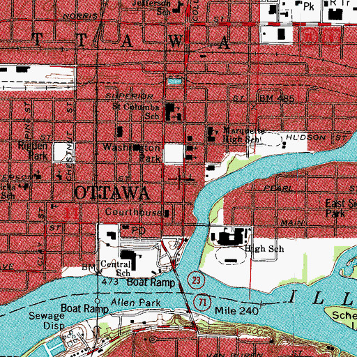 Topographic Map of First United Methodist Church, IL
