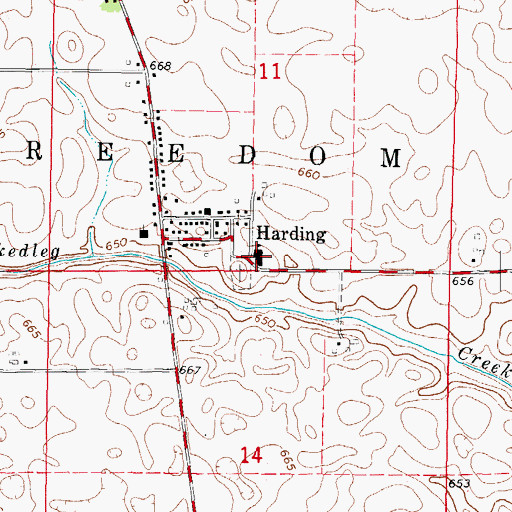 Topographic Map of Harding Grade School, IL