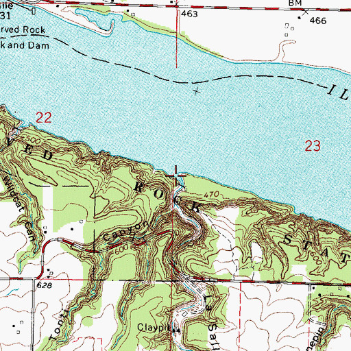 Topographic Map of Horseshoe Bend, IL