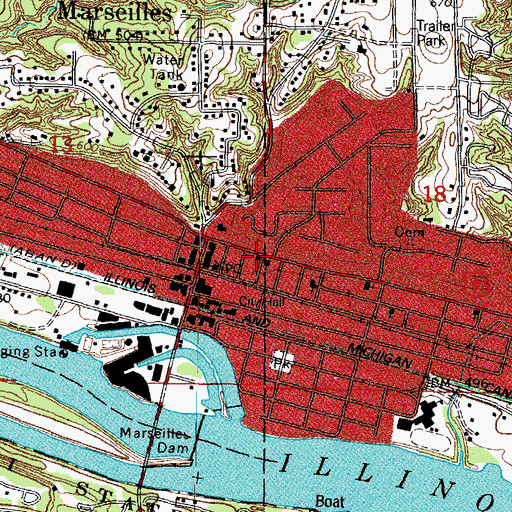 Topographic Map of Immanuel Lutheran Church, IL