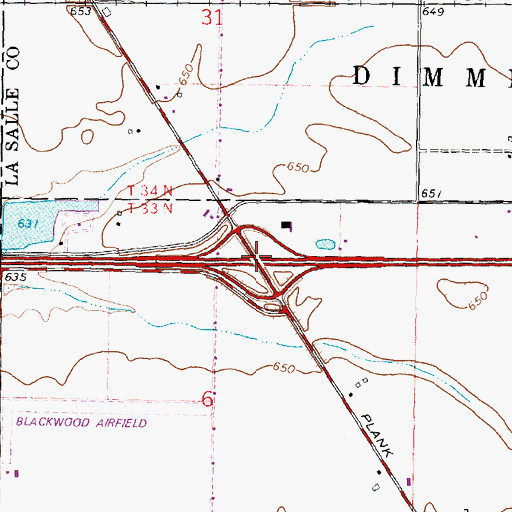 Topographic Map of Interchange 73, IL