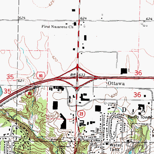 Topographic Map of Interchange 90, IL