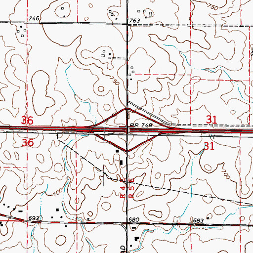 Topographic Map of Interchange 97, IL