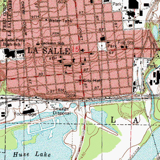 Topographic Map of La Salle City Building, IL