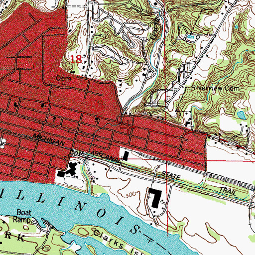 Topographic Map of Lincoln School (historical), IL