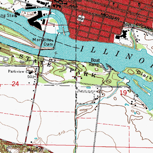 Topographic Map of Marsatawa Country Club (historical), IL