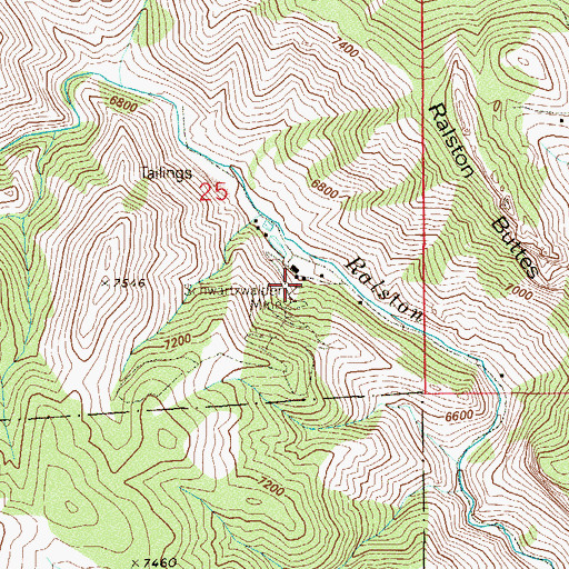 Topographic Map of Shewartzwalder Mine, CO
