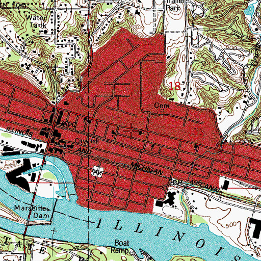Topographic Map of McKinley School (historical), IL
