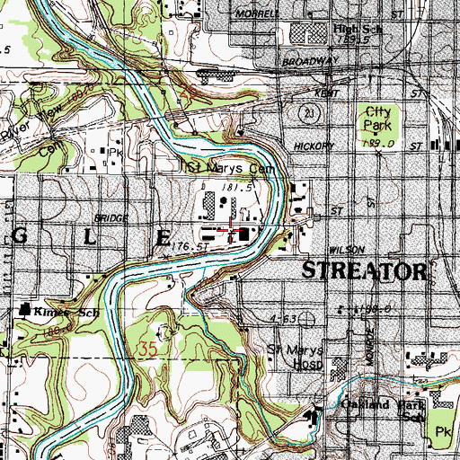 Topographic Map of Merriner Park, IL