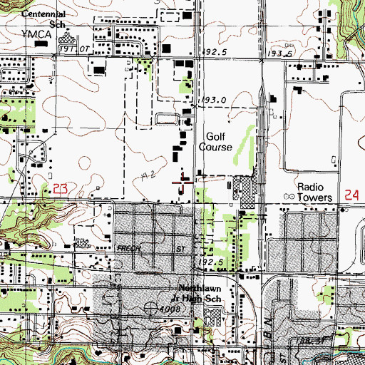 Topographic Map of Northport Shopping Center, IL