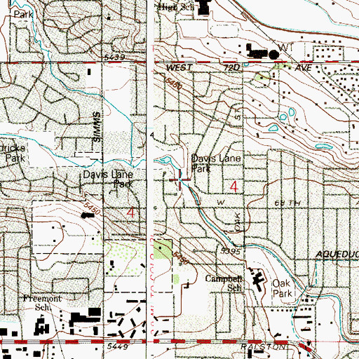 Topographic Map of Leyden Creek, CO