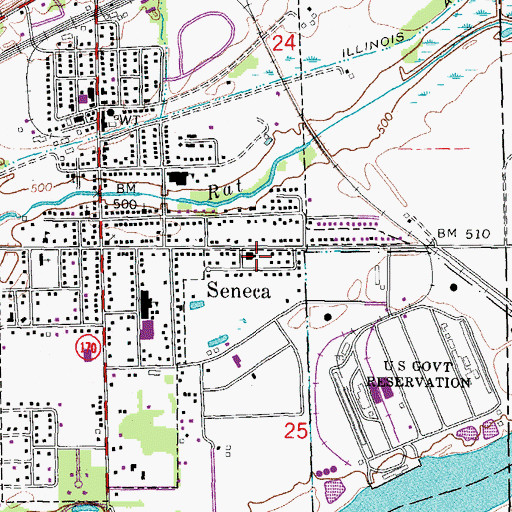 Topographic Map of Our Saviours Lutheran Church, IL