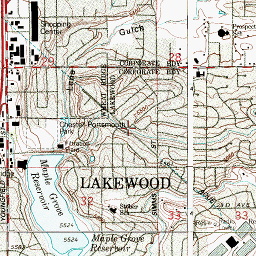 Topographic Map of Rocky Mountain Ditch, CO
