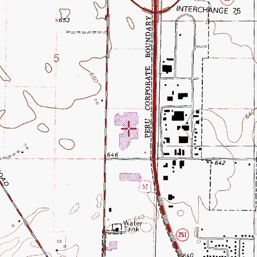 Topographic Map of Peru Mall Shopping Centr, IL