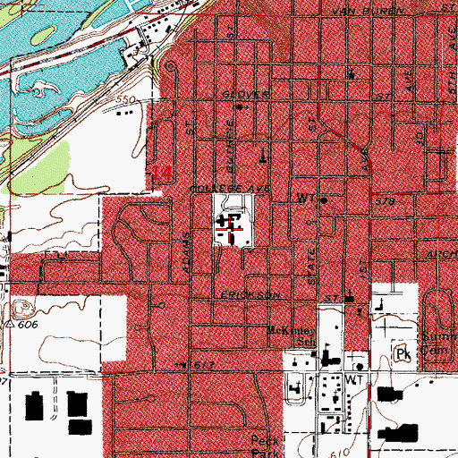 Topographic Map of Pleasant View Lutheran Church, IL