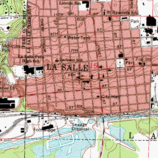 Topographic Map of Queen of the Holy Rosary Roman Catholic Church, IL