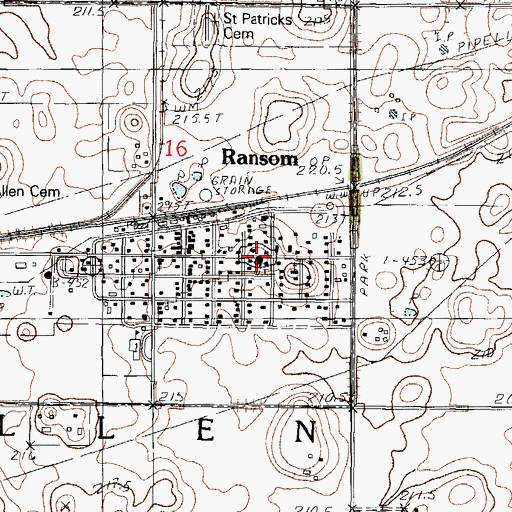 Topographic Map of Ransom Water Tower, IL