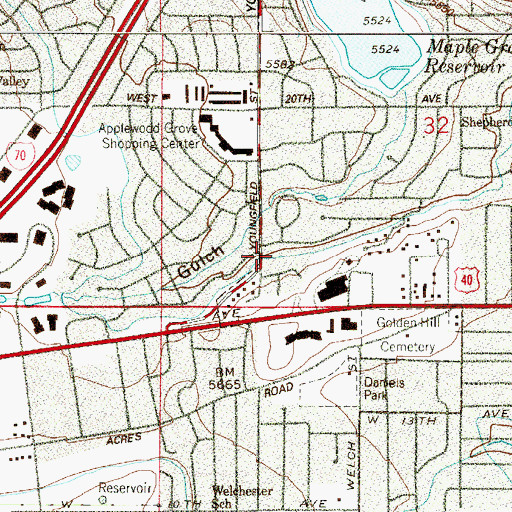 Topographic Map of Agricultural Ditch, CO