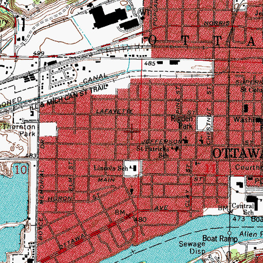 Topographic Map of Saint Francis of Assisi Church, IL