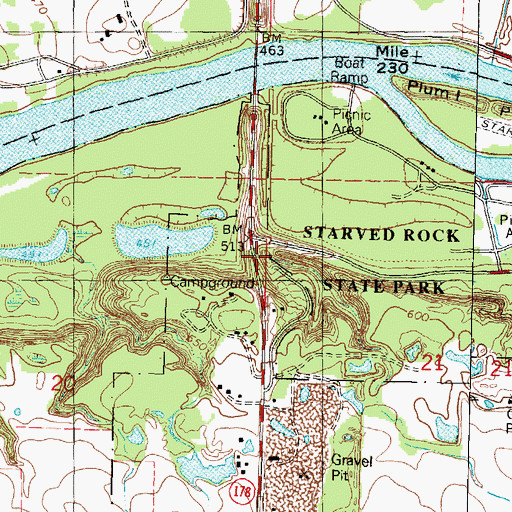 Topographic Map of Saint Louis Canyon, IL
