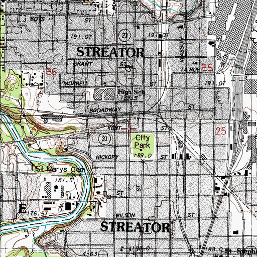 Topographic Map of Saint Marys School, IL