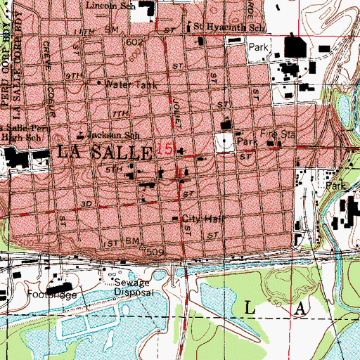 Topographic Map of Saint Pauls Episcopal Church, IL