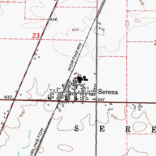Topographic Map of Serena High School, IL