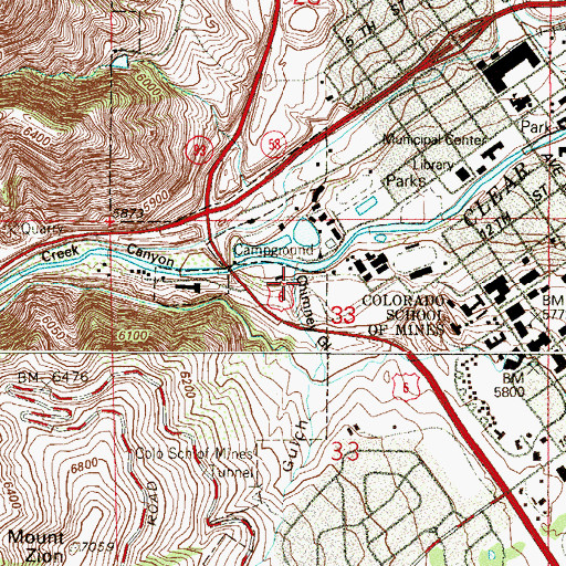 Topographic Map of Chimney Gulch, CO